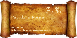 Petrás Norma névjegykártya